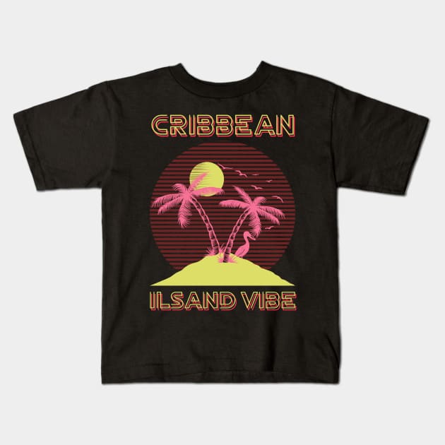 Caribbean island vibe beach Kids T-Shirt by Irie Adventures